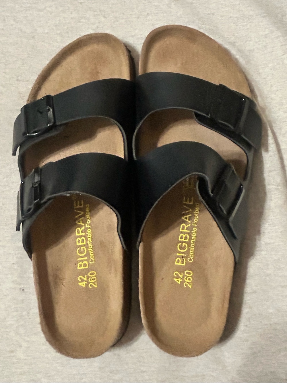 Black Dual-Buckle Comfort Sandals for Women